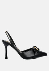 Pull Me Diamante Embellished Chain Sandals from London Rag International