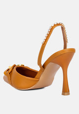 Pull Me Diamante Embellished Chain Sandals from London Rag International