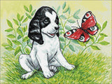 Puppy and Butterfly CS2675 15.8 x 11.8 inches Crafting Spark Diamond Painting Kit from Wizardi