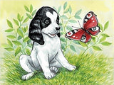 Puppy and Butterfly CS2675 15.8 x 11.8 inches Crafting Spark Diamond Painting Kit from Wizardi