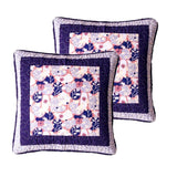 DaDa Bedding Set of 2-Pieces Peachy Blossoms Purple Floral Patchwork Throw Pillow Covers, 18" x 18" - Designed in USA (JHW877) from DaDalogy Bedding Collection