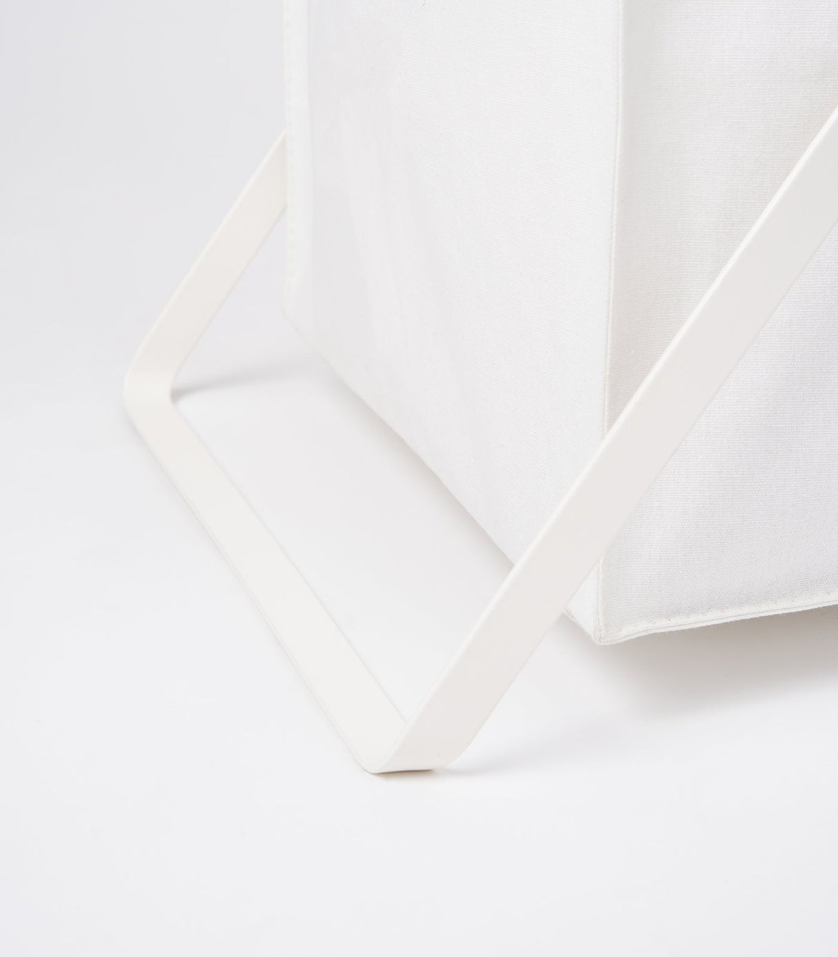 Laundry Hamper with Cotton Liner - Two Sizes - Steel + Cotton from Yamazaki Home