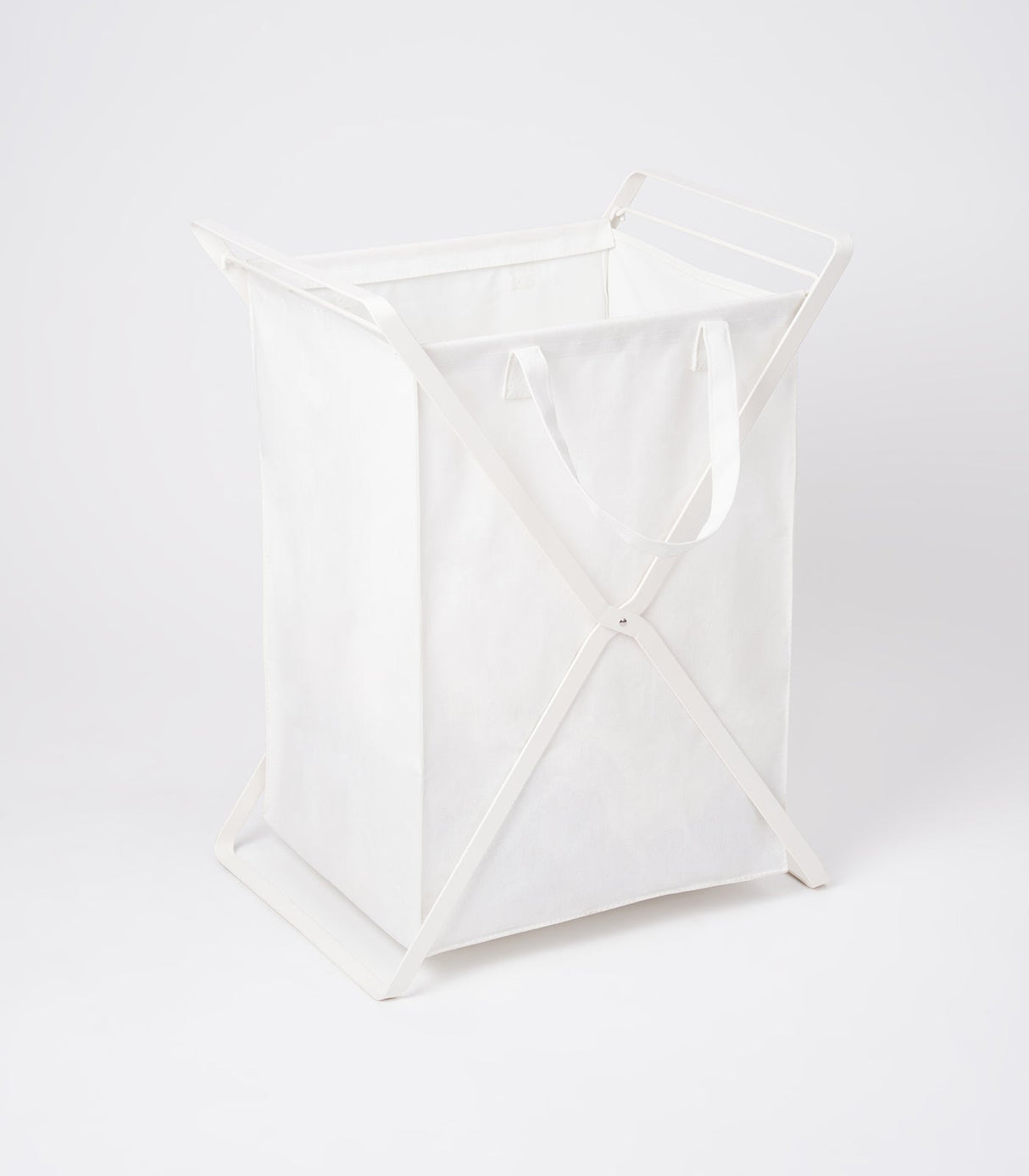 Laundry Hamper with Cotton Liner - Two Sizes - Steel + Cotton from Yamazaki Home