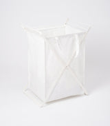 Laundry Hamper with Cotton Liner - Two Sizes - Steel + Cotton from Yamazaki Home