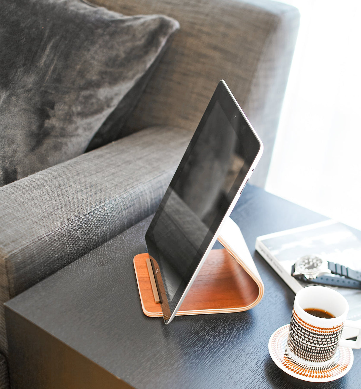 Tablet Stand - Wood from Yamazaki Home