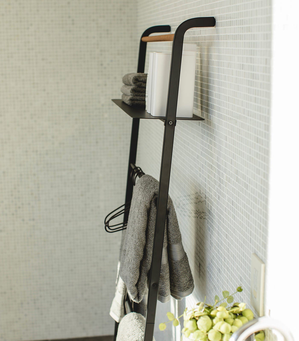 Leaning Storage Ladder - Two Styles - Steel from Yamazaki Home