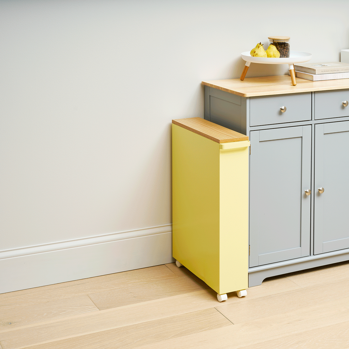 Rolling Storage Cart (27" H)  - Steel - Yellow Pear from Yamazaki Home