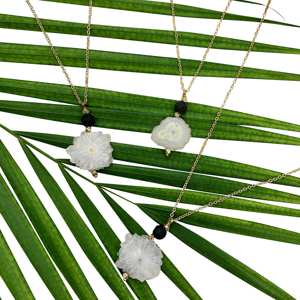 Solar Quartz Lava Necklace from SLATE + SALT