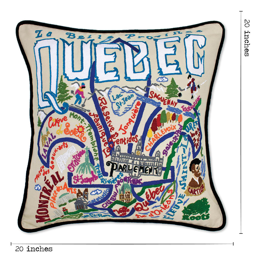 Quebec Hand-Embroidered Pillow from Quirks!