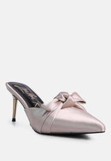 Queenie Satin Stiletto Mule Sandals from London Rag International