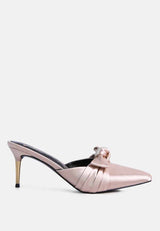 Queenie Satin Stiletto Mule Sandals from London Rag International