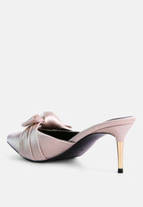 Queenie Satin Stiletto Mule Sandals from London Rag International