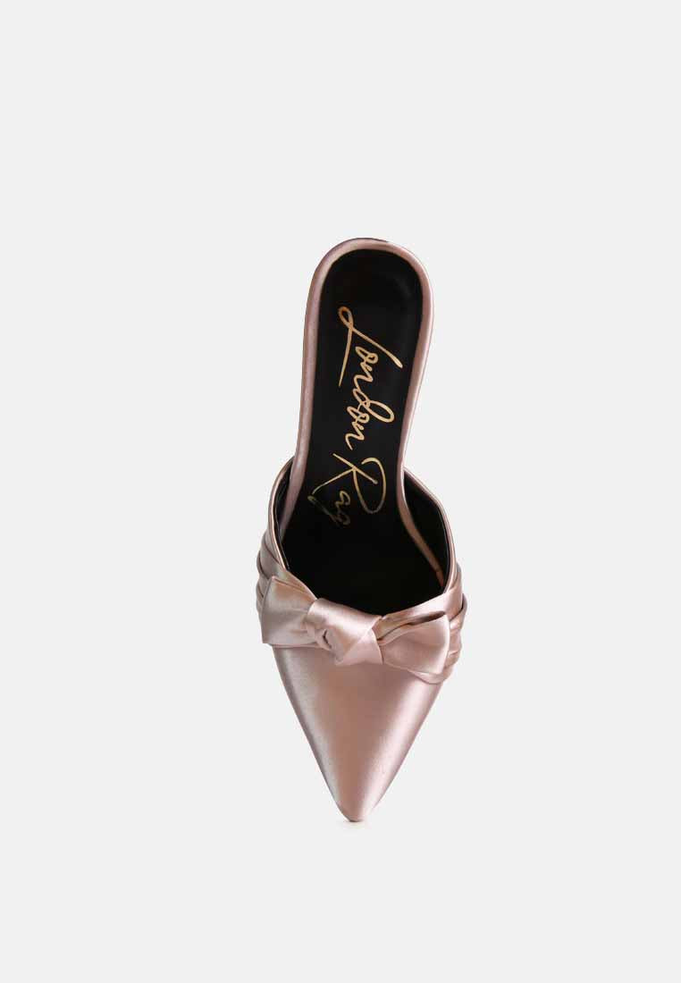 Queenie Satin Stiletto Mule Sandals from London Rag International