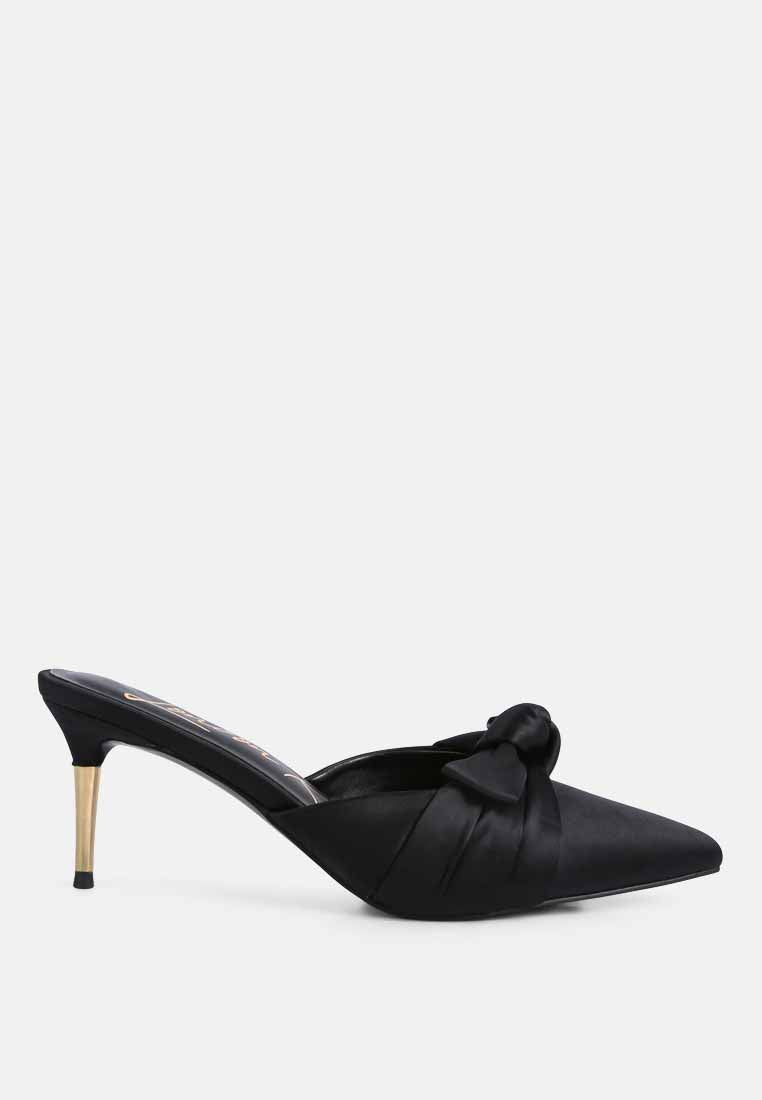 Queenie Satin Stiletto Mule Sandals from London Rag International