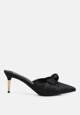 Queenie Satin Stiletto Mule Sandals from London Rag International