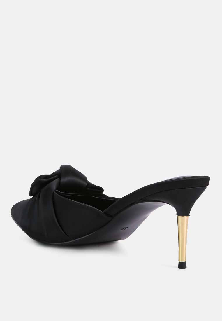Queenie Satin Stiletto Mule Sandals from London Rag International