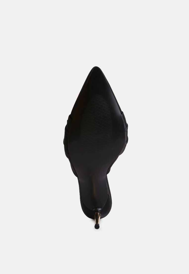 Queenie Satin Stiletto Mule Sandals from London Rag International