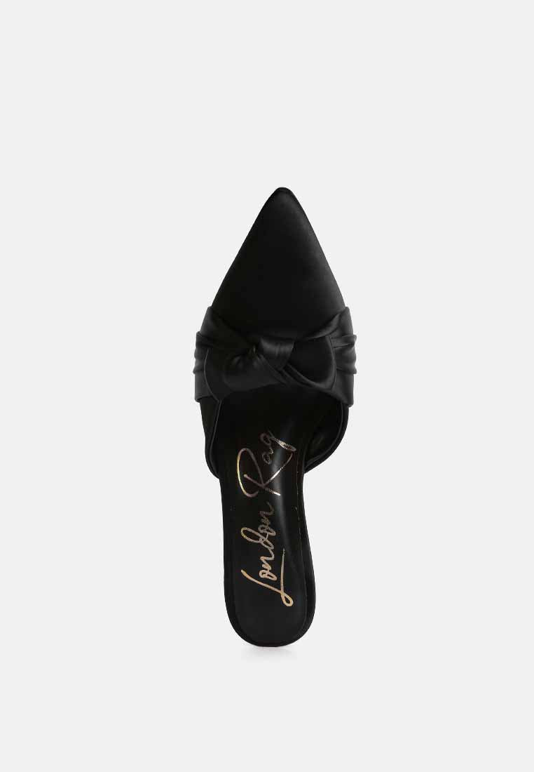 Queenie Satin Stiletto Mule Sandals from London Rag International