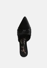 Queenie Satin Stiletto Mule Sandals from London Rag International