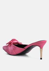 Queenie Satin Stiletto Mule Sandals from London Rag International