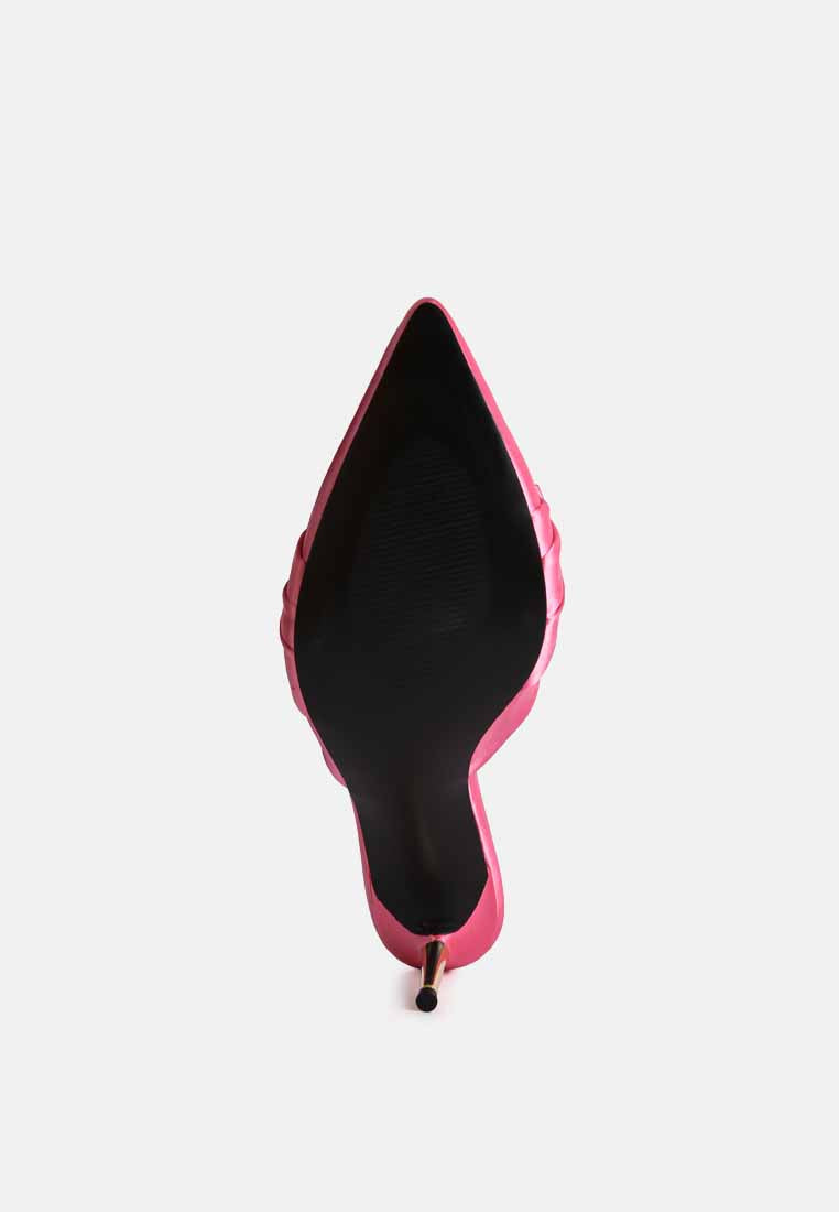Queenie Satin Stiletto Mule Sandals from London Rag International