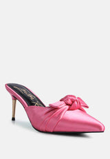 Queenie Satin Stiletto Mule Sandals from London Rag International
