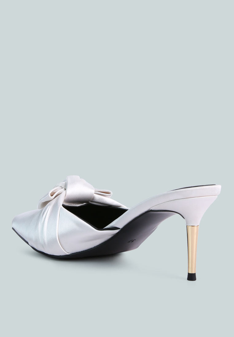Queenie Satin Stiletto Mule Sandals from London Rag International