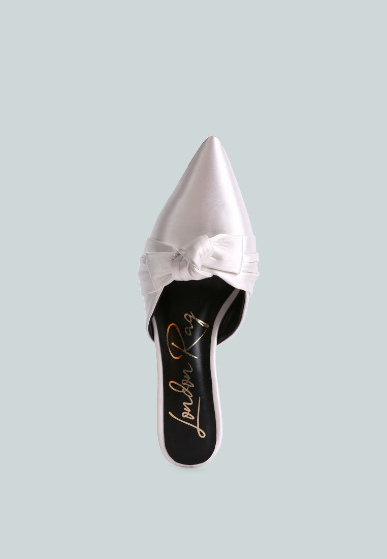 Queenie Satin Stiletto Mule Sandals from London Rag International