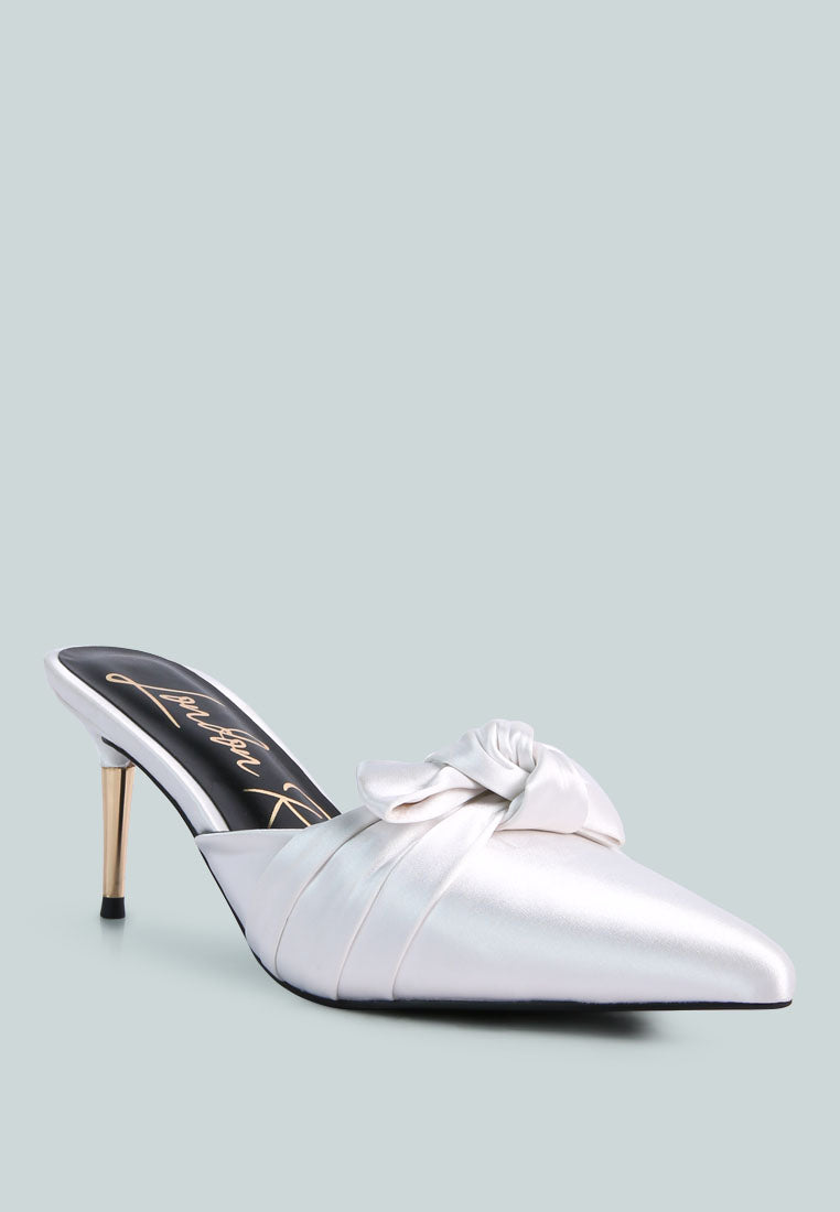 Queenie Satin Stiletto Mule Sandals from London Rag International