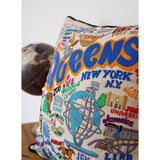 Queens Hand-Embroidered Pillow from Quirks!