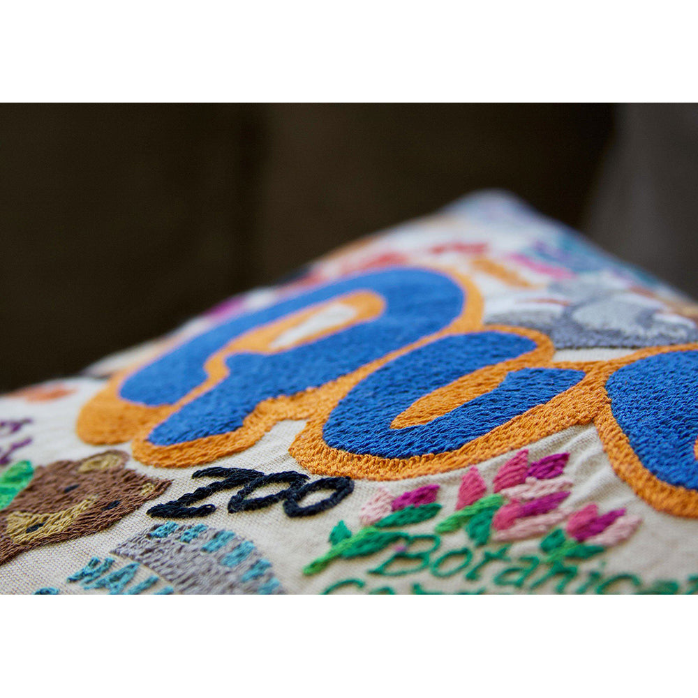 Queens Hand-Embroidered Pillow from Quirks!