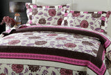 DaDa Bedding Bohemian Purple Blooms Floral Garden Pink Brown Bedspread Set (KBJ1629) from DaDalogy Bedding Collection