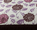 DaDa Bedding Bohemian Purple Blooms Floral Garden Pink Brown Bedspread Set (KBJ1629) from DaDalogy Bedding Collection