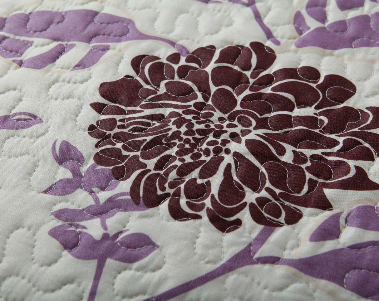 DaDa Bedding Bohemian Purple Blooms Floral Garden Pink Brown Bedspread Set (KBJ1629) from DaDalogy Bedding Collection