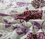 DaDa Bedding Bohemian Purple Blooms Floral Garden Pink Brown Bedspread Set (KBJ1629) from DaDalogy Bedding Collection