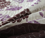 DaDa Bedding Bohemian Purple Blooms Floral Garden Pink Brown Bedspread Set (KBJ1629) from DaDalogy Bedding Collection