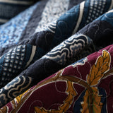 DaDa Bedding Bohemian Floral Midnight Ocean Blue Cotton Patchwork Bedspread Set (JHW-572) from DaDalogy Bedding Collection