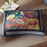 DaDa Bedding Bohemian Floral Midnight Ocean Blue Cotton Patchwork Bedspread Set (JHW-572) from DaDalogy Bedding Collection