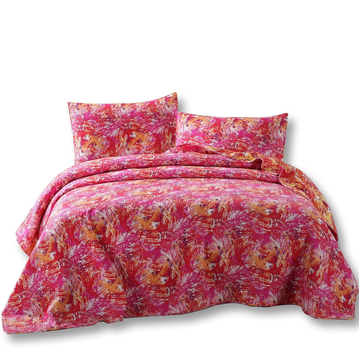DaDa Bedding Lovely Pop of Colors Lightweight Reversible Quilted Bedspread Set (KBJ1625) from DaDalogy Bedding Collection