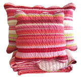 DaDa Bedding Multi-Red Pink Boho Summer Stripes Scalloped Lightweight Coverlet Bedspread Set (DXJ101824) from DaDalogy Bedding Collection