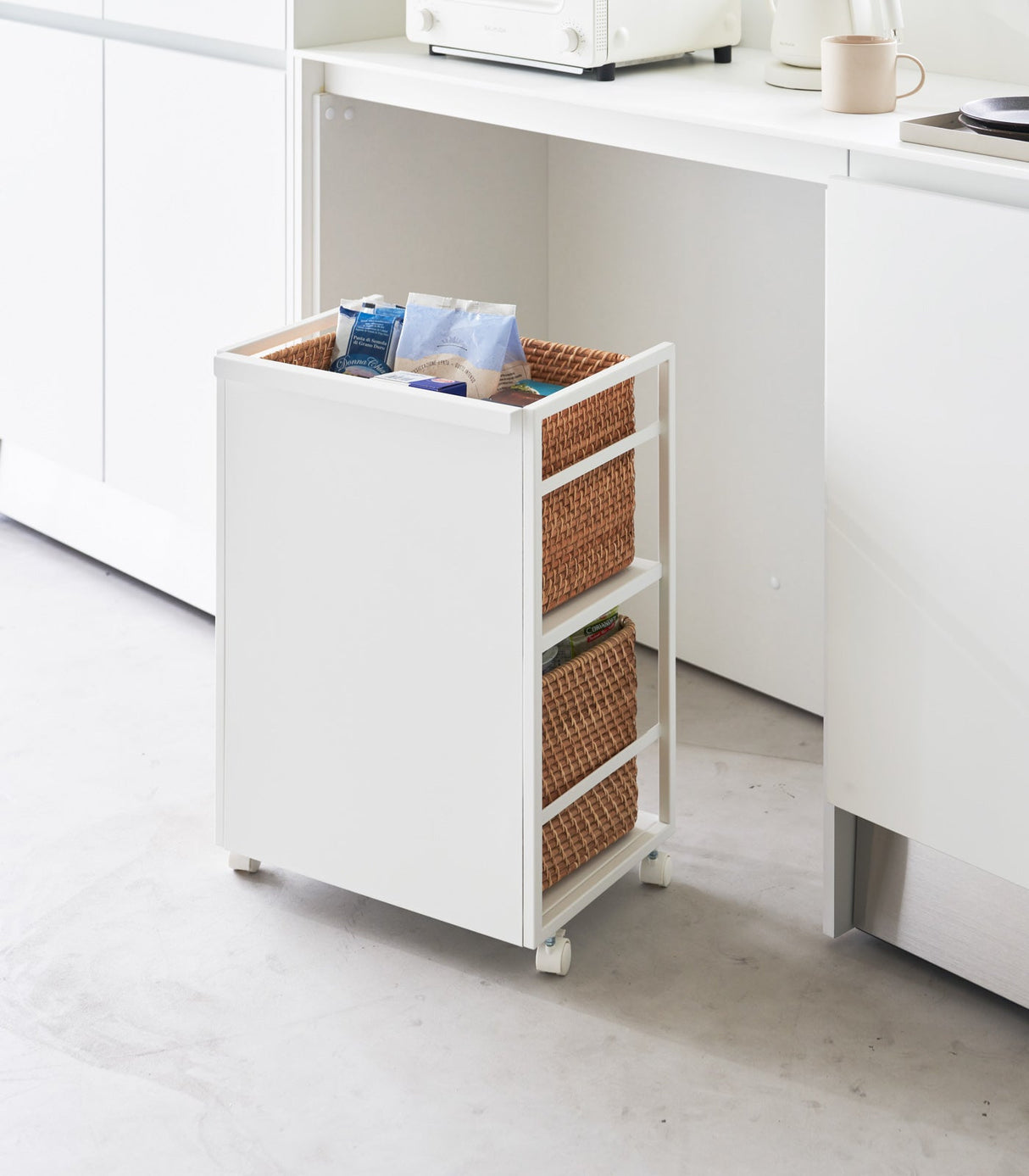 Two-Tier Hideaway Storage Cart (24" H)  - Steel from Yamazaki Home