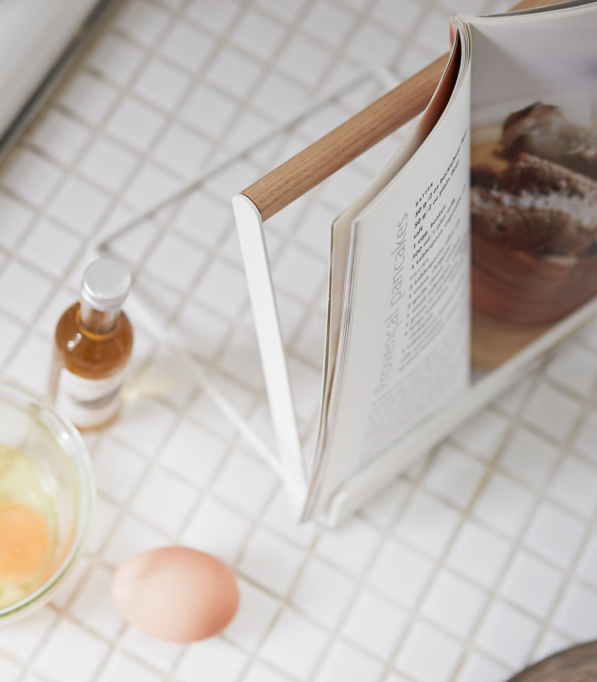 Tablet and Cookbook Stand - Steel + Wood from Yamazaki Home