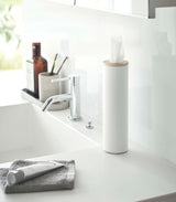 Round Tissue Case - Steel + Wood from Yamazaki Home