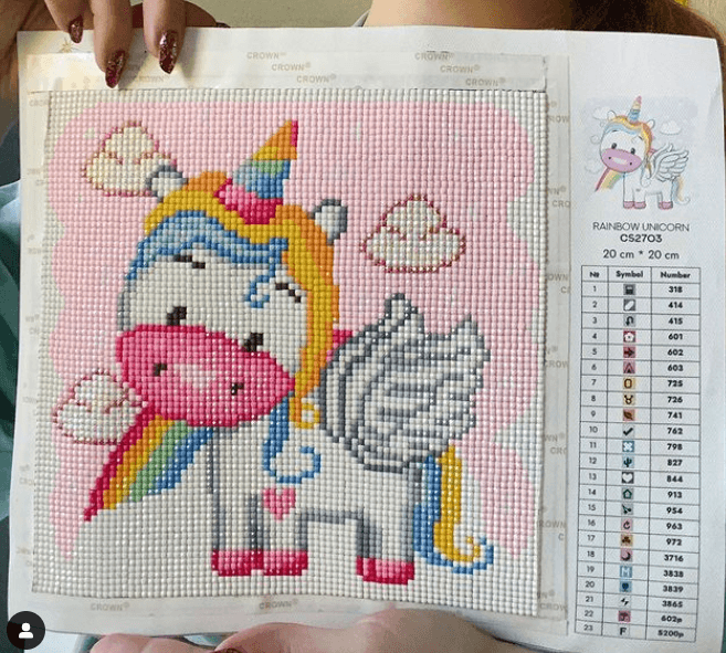 Rainbow Unicorn CS2703 7.9 x 7.9 inches Crafting Spark Diamond Painting Kit from Wizardi