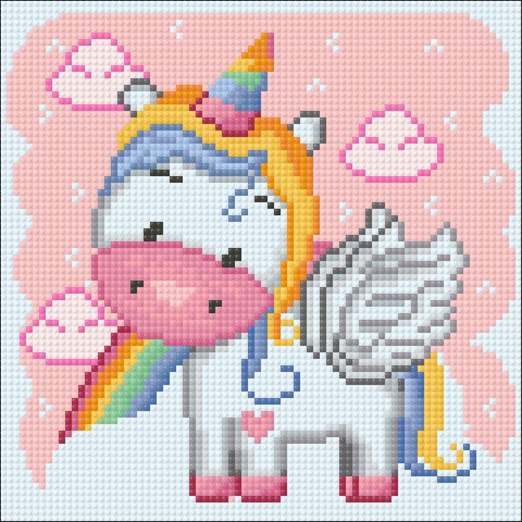 Rainbow Unicorn CS2703 7.9 x 7.9 inches Crafting Spark Diamond Painting Kit from Wizardi