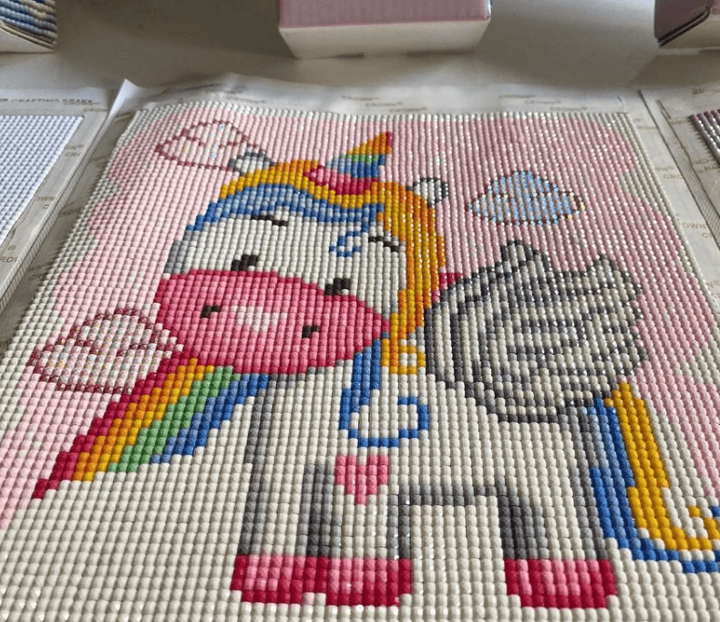 Rainbow Unicorn CS2703 7.9 x 7.9 inches Crafting Spark Diamond Painting Kit from Wizardi