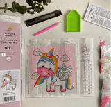 Rainbow Unicorn CS2703 7.9 x 7.9 inches Crafting Spark Diamond Painting Kit from Wizardi