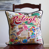 Raleigh Hand-Embroidered Pillow by Cat Studio from Quirks!