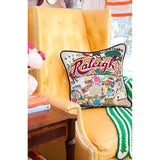 Raleigh Hand-Embroidered Pillow by Cat Studio from Quirks!