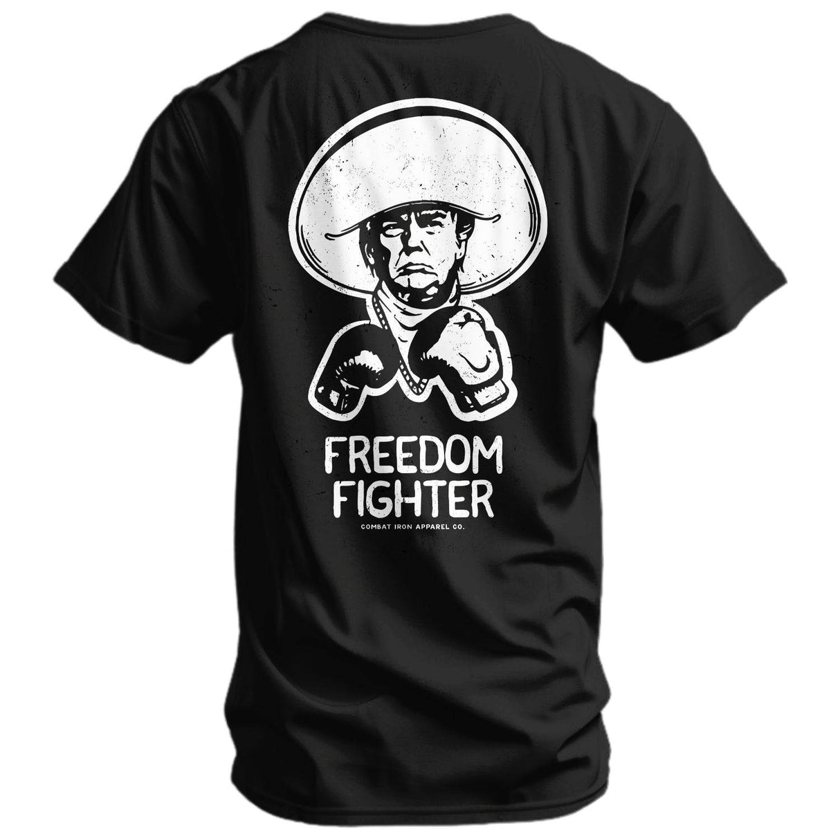 Freedom Fighter Cowboy President Trump Men's T-Shirt  From Combat Iron Apparel